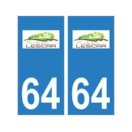 64 Lescar logo autocollant plaque immatriculation ville