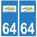 64 Lescar logo autocollant plaque immatriculation ville