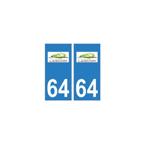 64 Lescar logo autocollant plaque immatriculation ville