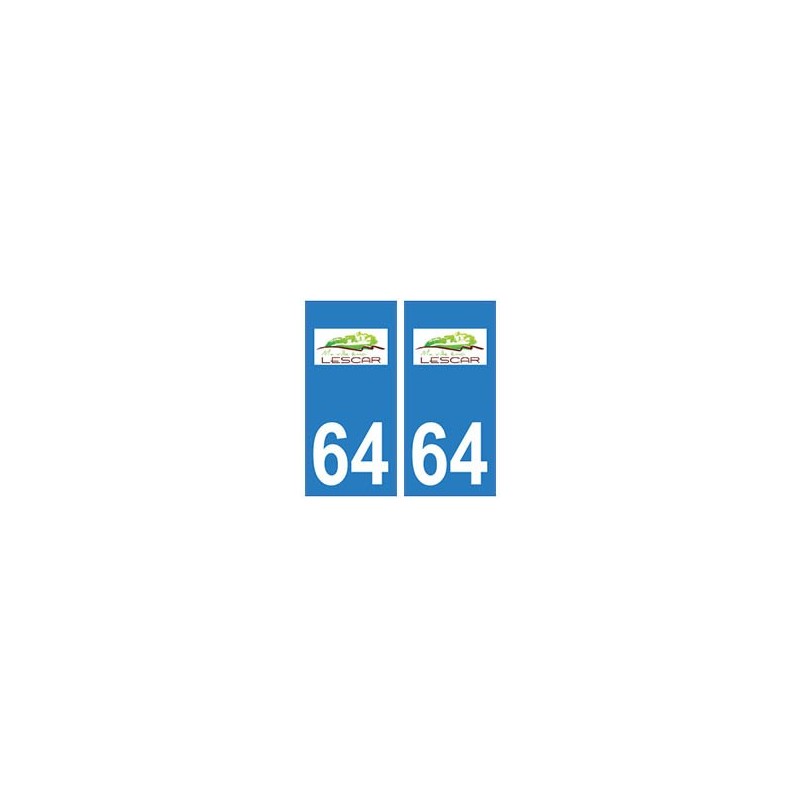 64 Lescar logo autocollant plaque immatriculation ville