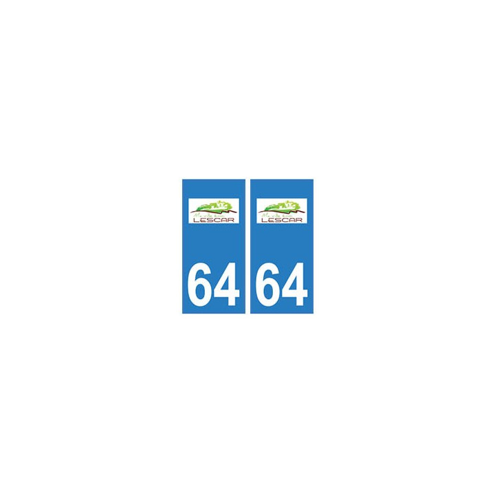 64 Lescar logo autocollant plaque immatriculation ville