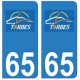 65 Tarbes logo ville autocollant plaque