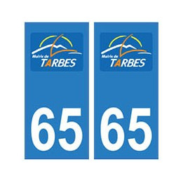 65 Tarbes logo ville autocollant plaque