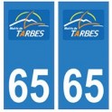 65 Tarbes logo ville autocollant plaque