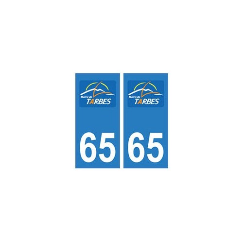 65 Tarbes logo ville autocollant plaque