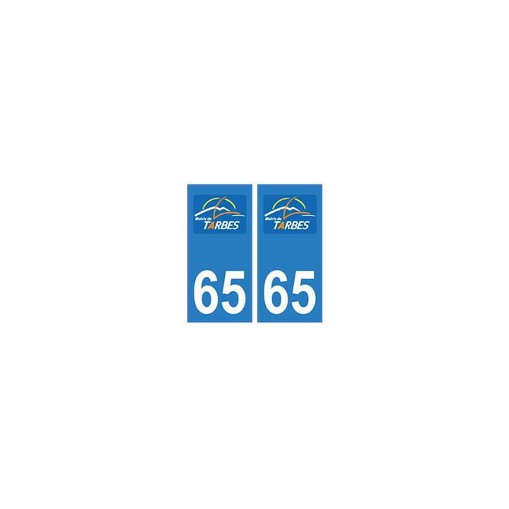 65 Tarbes logo ville autocollant plaque