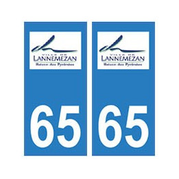 65 Lannemezan logo ville autocollant plaque
