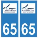 65 Lannemezan logo ville autocollant plaque