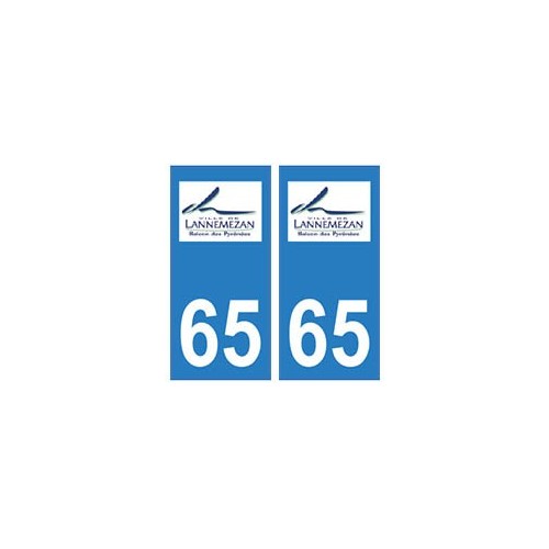 65 Lannemezan logo ville autocollant plaque