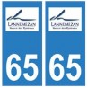 65 Lannemezan logo ville autocollant plaque