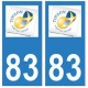 83 Toulon logo sticker plate registration city