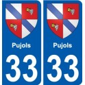 33 Penmarch escudo de armas de la etiqueta engomada de la placa de pegatinas de la ciudad