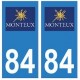 84 Monteux logo ville autocollant plaque