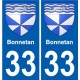 33 Penmarch escudo de armas de la etiqueta engomada de la placa de pegatinas de la ciudad