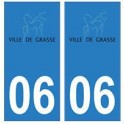 06 Grasse logo ville autocollant plaque