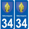 34 Penmarch coat of arms sticker plate stickers city