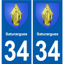 34 Penmarch escudo de armas de la etiqueta engomada de la placa de pegatinas de la ciudad