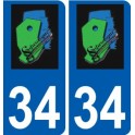 34 Penmarch logo autocollant plaque stickers ville