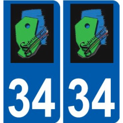 34 Penmarch logotipo de la etiqueta engomada de la placa de pegatinas de la ciudad