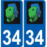 34 Penmarch logo autocollant plaque stickers ville