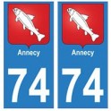 74 Annecy stemma adesivo piastra città