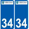 34 Penmarch logo autocollant plaque stickers ville