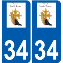 34 Penmarch logotipo de la etiqueta engomada de la placa de pegatinas de la ciudad