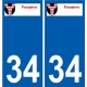 34 Penmarch logo autocollant plaque stickers ville