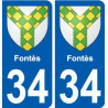 34 Penmarch coat of arms sticker plate stickers city