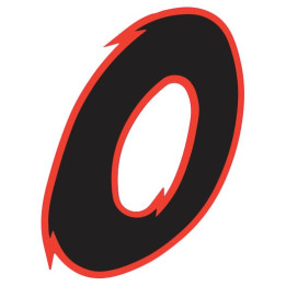 Chiffre 0 zéro - autocollant sticker noir/rouge voiture moto