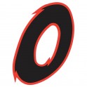 Chiffre 0 zéro - autocollant sticker noir/rouge voiture moto