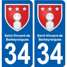 34 Saint-Vincent-de-Barbeyrargues wappen aufkleber typenschild aufkleber stadt
