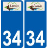 34 Penmarch logotipo de la etiqueta engomada de la placa de pegatinas de la ciudad