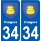 34 Penmarch coat of arms sticker plate stickers city