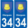 34 Penmarch coat of arms sticker plate stickers city