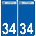 34 Penmarch logo autocollant plaque stickers ville