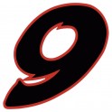 Chiffre 9 neuf - autocollant sticker noir/rouge voiture moto