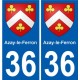 36 Penmarch escudo de armas de la etiqueta engomada de la placa de pegatinas de la ciudad