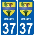 37 Penmarch escudo de armas de la etiqueta engomada de la placa de pegatinas de la ciudad
