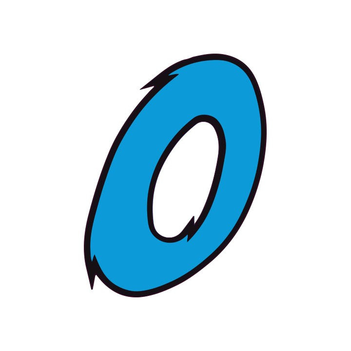 Chiffre 0 zéro - autocollant sticker bleu voiture moto