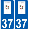 37 Penmarch logotipo de la etiqueta engomada de la placa de pegatinas de la ciudad