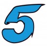 Figura 5-cinque - sticker adesivo blu auto moto