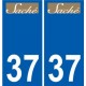 37 Penmarch logotipo de la etiqueta engomada de la placa de pegatinas de la ciudad