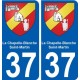 37 La Chapelle-Blanche-Saint-Martin escudo de armas de la etiqueta engomada de la placa de pegatinas de la ciudad