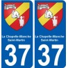 37 La Chapelle-Blanche-Saint-Martin blason autocollant plaque stickers ville