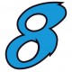 Chiffre 8 huit - autocollant sticker bleu voiture moto