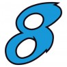 Chiffre 8 huit - autocollant sticker bleu voiture moto