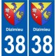 38 Penmarch escudo de armas de la etiqueta engomada de la placa de pegatinas de la ciudad