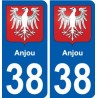 38 Penmarch escudo de armas de la etiqueta engomada de la placa de pegatinas de la ciudad