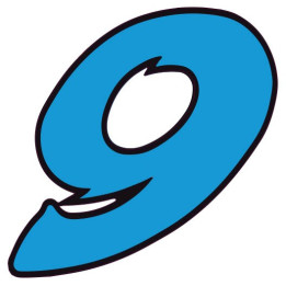 Chiffre 9 neuf - autocollant sticker bleu voiture moto